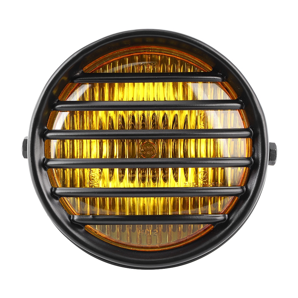 6" Motorbide Rundscheinwerfergitter Gelbglas-scheinwerferschutz 35w Universal-halogenlampe Für Motorrad