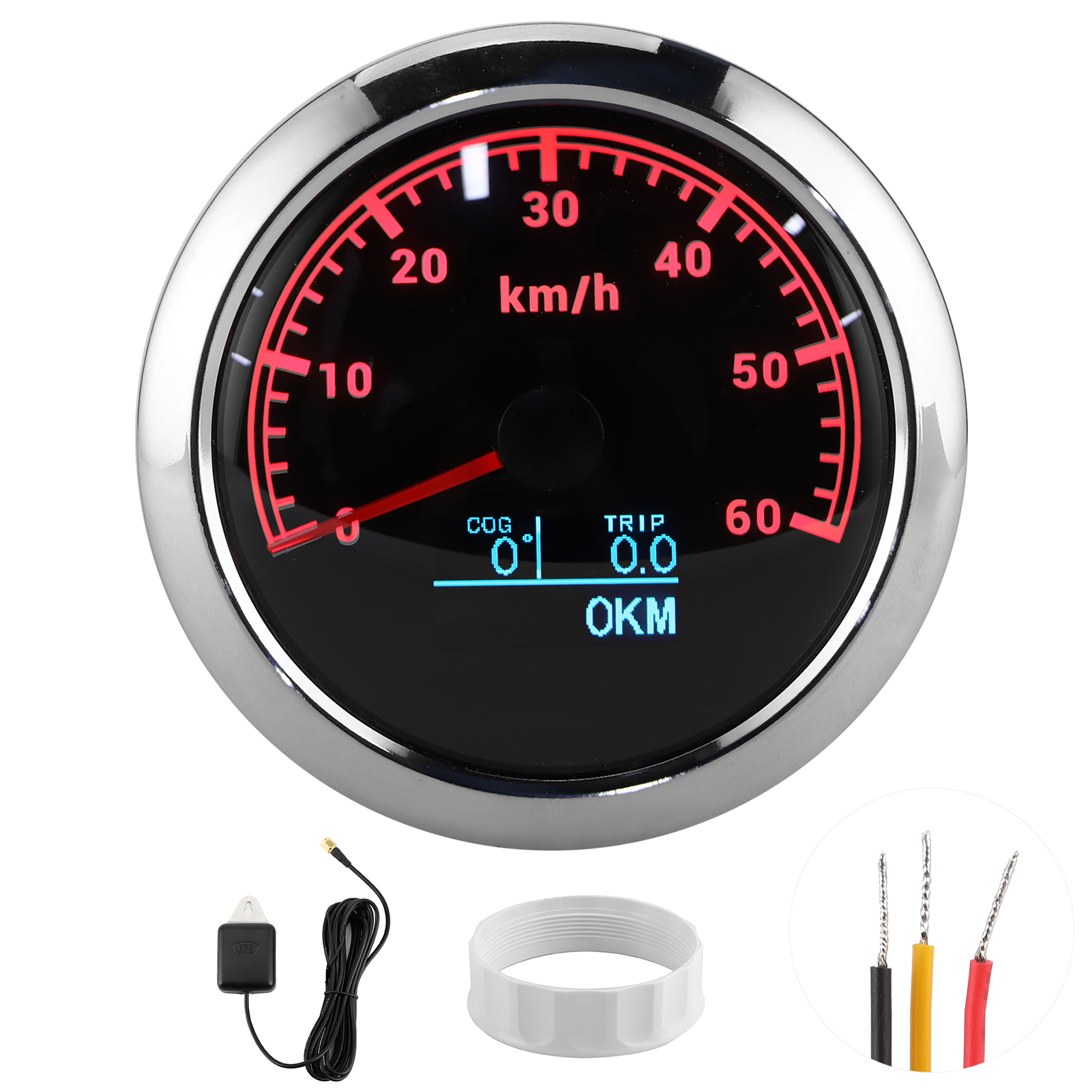 85-mm-multifunktions-gps-gerät Für Motorrad, Boot, Auto: Geschwindigkeitsmesser, Kilometerzähler, Richtungswinkelanzeige, Anzeige Bis 60 Km/h.