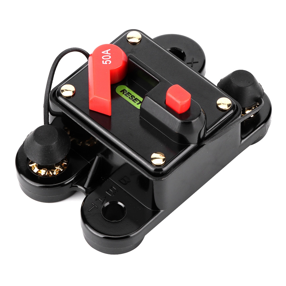 12v 50a Rückstellbare Sicherung Für Autoradio – Manueller/automatischer Schutzschalter Mit Schutzgehäuse