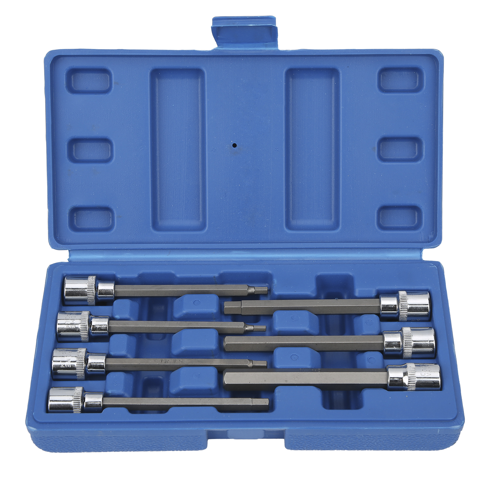 Set Mit 7 3/8"-vierkant-sechskantbits, Extra Langer Steckschlüssel Aus Chrom-vanadium-stahl Für Heim- Und Kfz-einsatz
