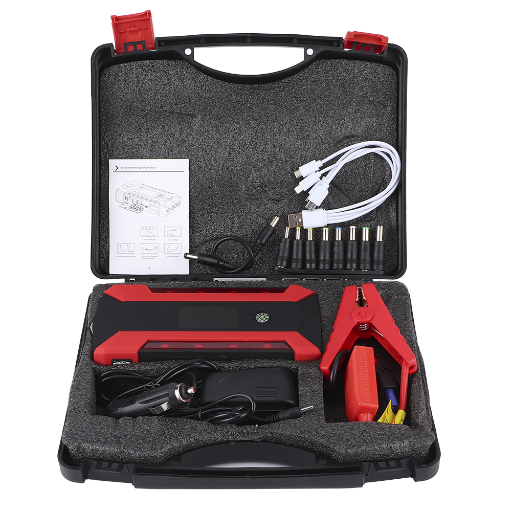 Starterbatterie Mit 89800 Mah, 4 Usb-anschlüssen, 3 Lichtmodi, Schneidklinge Und 100-240 V Notstromversorgung.