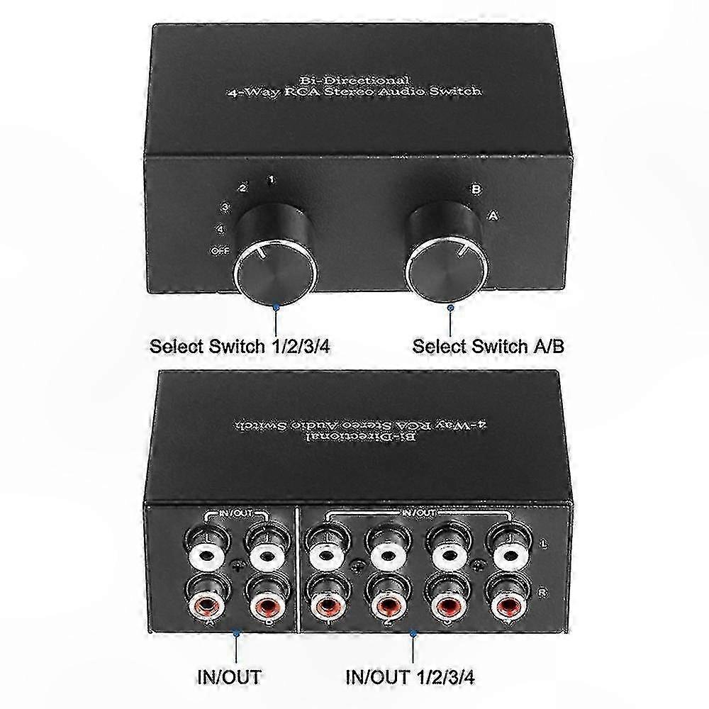 4-port-rca-wahlschalter Für Stereokanäle, 2 Eingänge/4 Ausgänge Oder 4 Eingänge/2 Ausgänge, Audioschalter