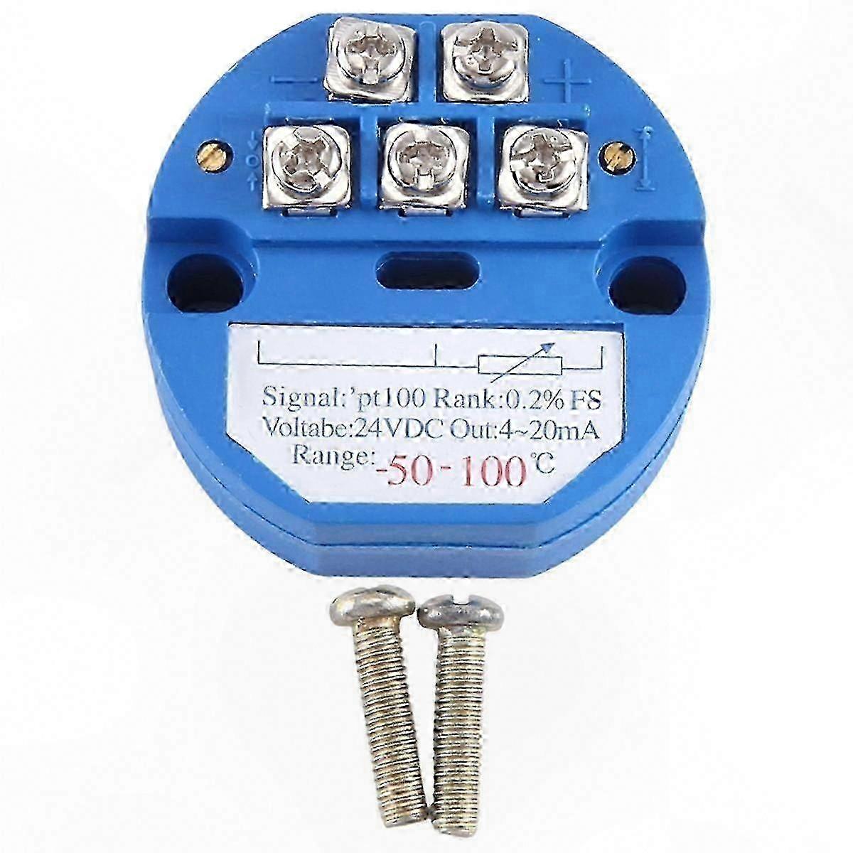 Pt100 Rtd-temperaturtransmitter -50°c Bis 100°c, 4-20ma Ausgang, Thermischer Widerstandsfühler, 24v Dc Stromversorgung, Industriemodul.