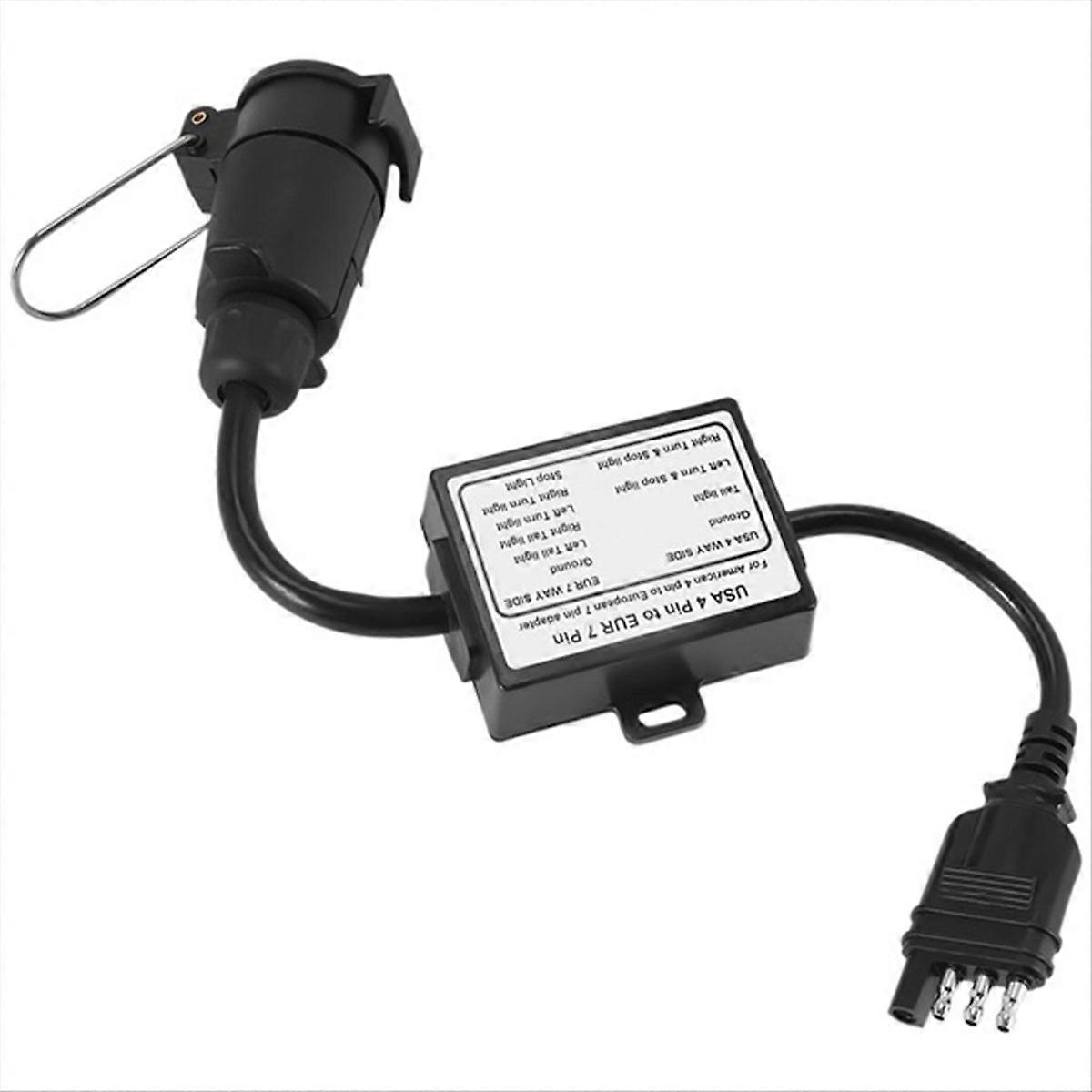 Amerikanischer Auf Europäischer Anhängerlicht-konverteradapter, 4-poliger Flachstecker, Universell Für Wohnmobile Und Nutzfahrzeuge