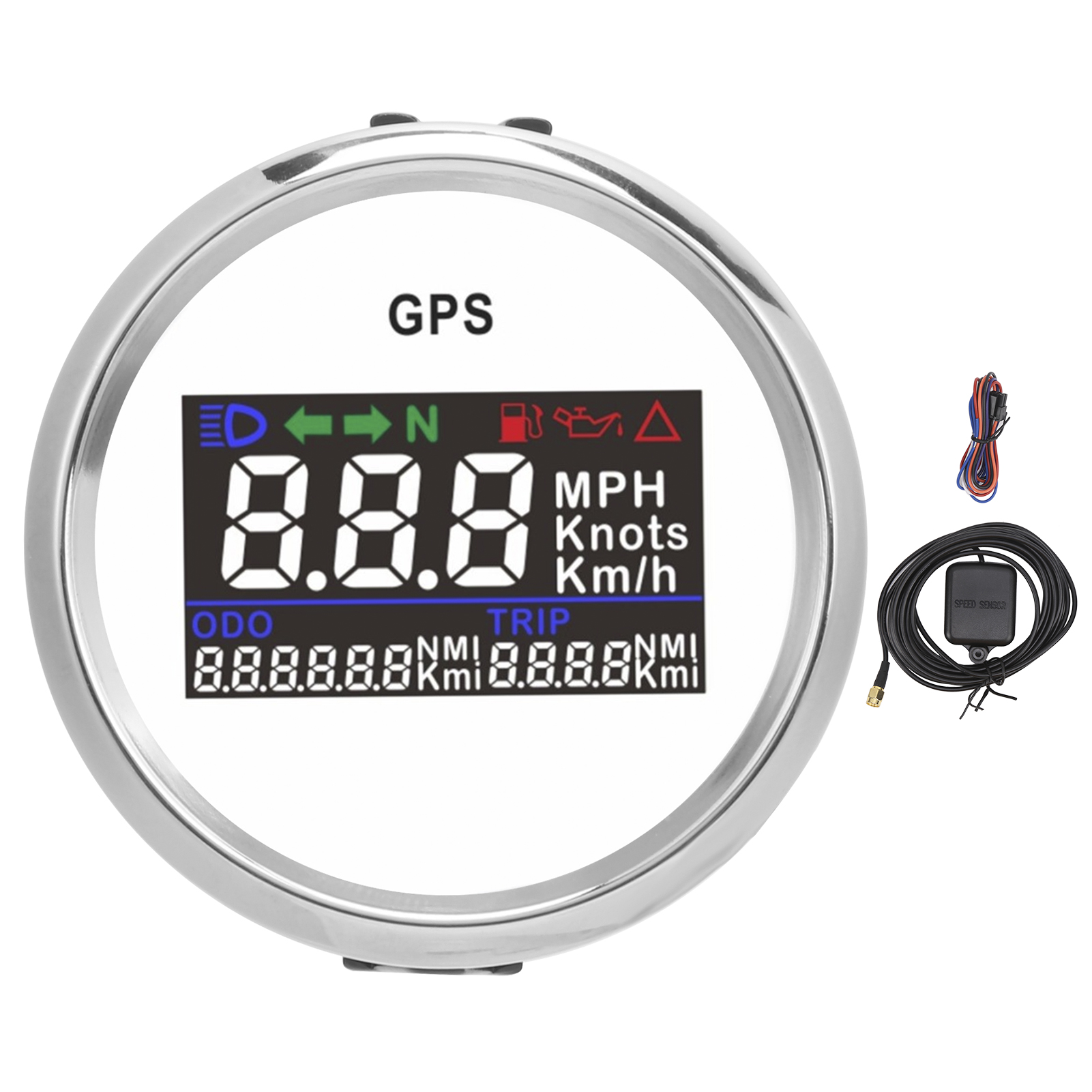 Einstellbarer 2-in-1-digital-gps-tachometer Mit Kilometeranzeige Für 12-v- Und 24-v-fahrzeuge, Autos Und Yachten