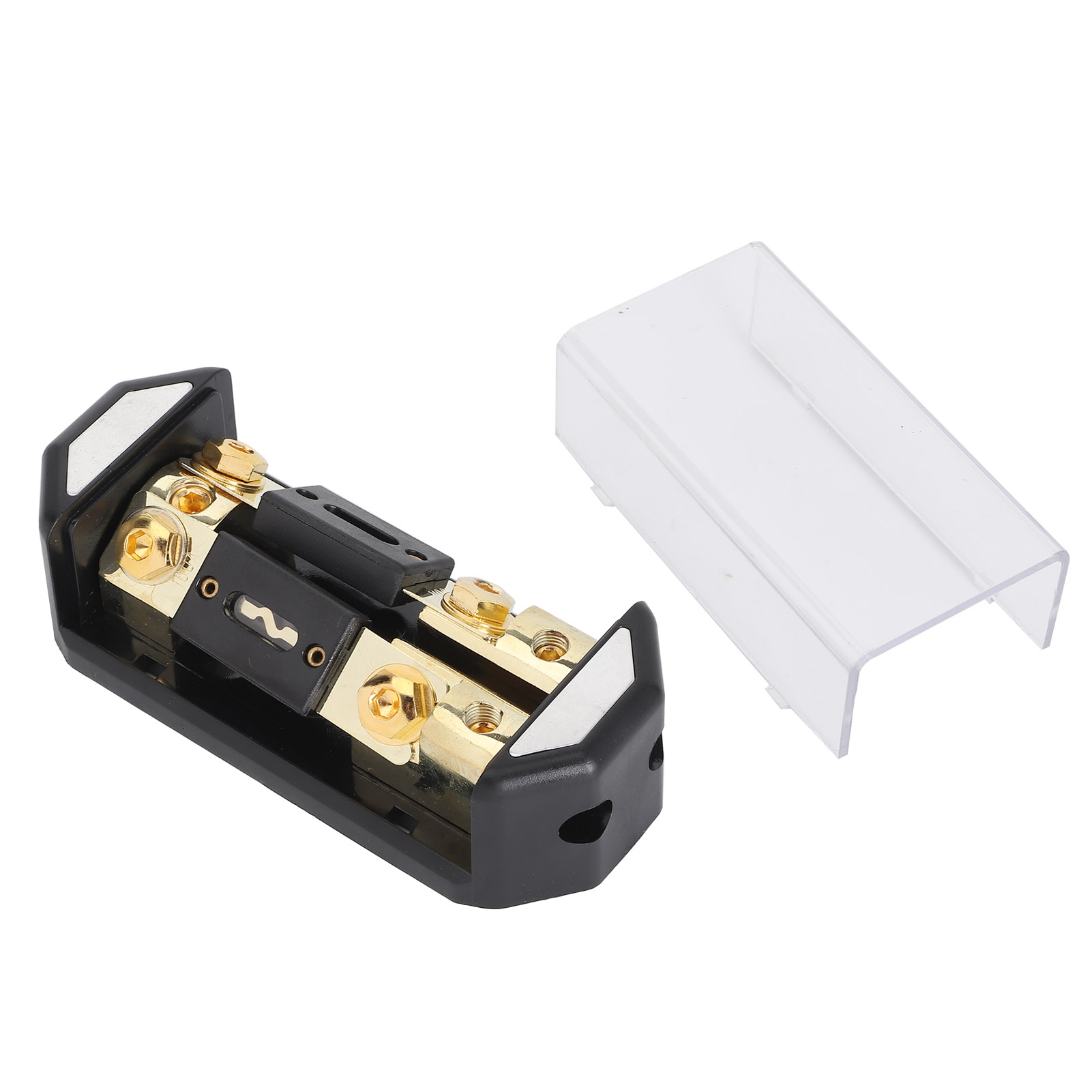 2-wege-sicherungshalterkasten 100a, 1x0awg Eingang Und 2x4awg Ausgang, Verteilerblock Für Die Autoradio-audiomodifikation.