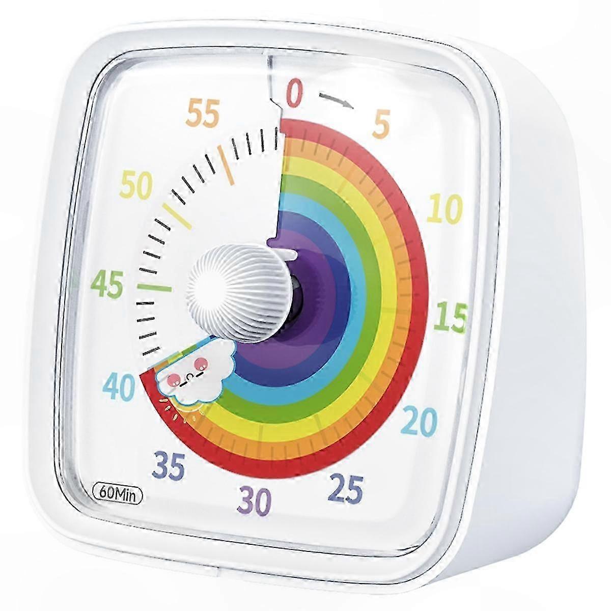 Visueller 60-minuten-timer Mit Nachtlicht, Countdown-timer Und Pomodoro-timer, Regenbogen-design Für Kinder