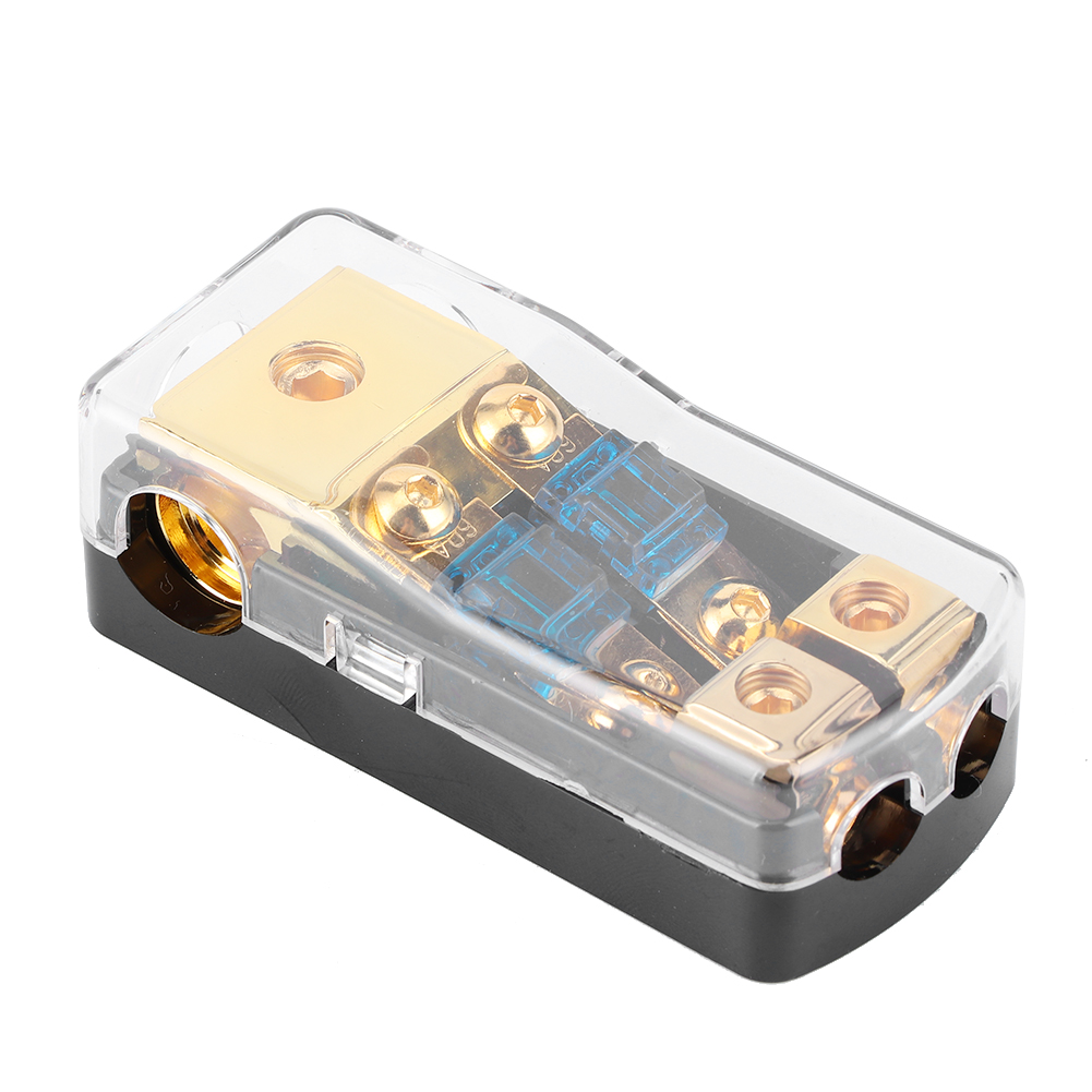 Verteilerblock 0/4 Awg Bis 4/8 Awg 60a Mit 2-wege-mini-anl-sicherungshalter Für Auto- Und Boots-audiosysteme