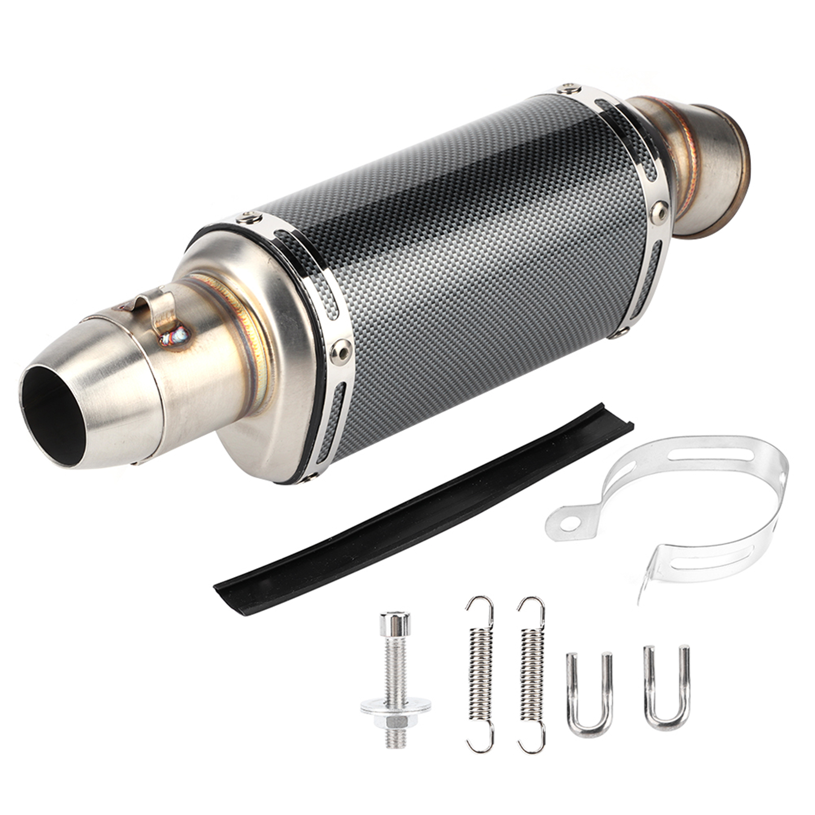 Universelles 51-mm-kurzauspuffrohr Aus Kohlefaser Für Motorrad, Roller Und Straßenmotorrad – Modifizierter 2-zoll-schalldämpfer