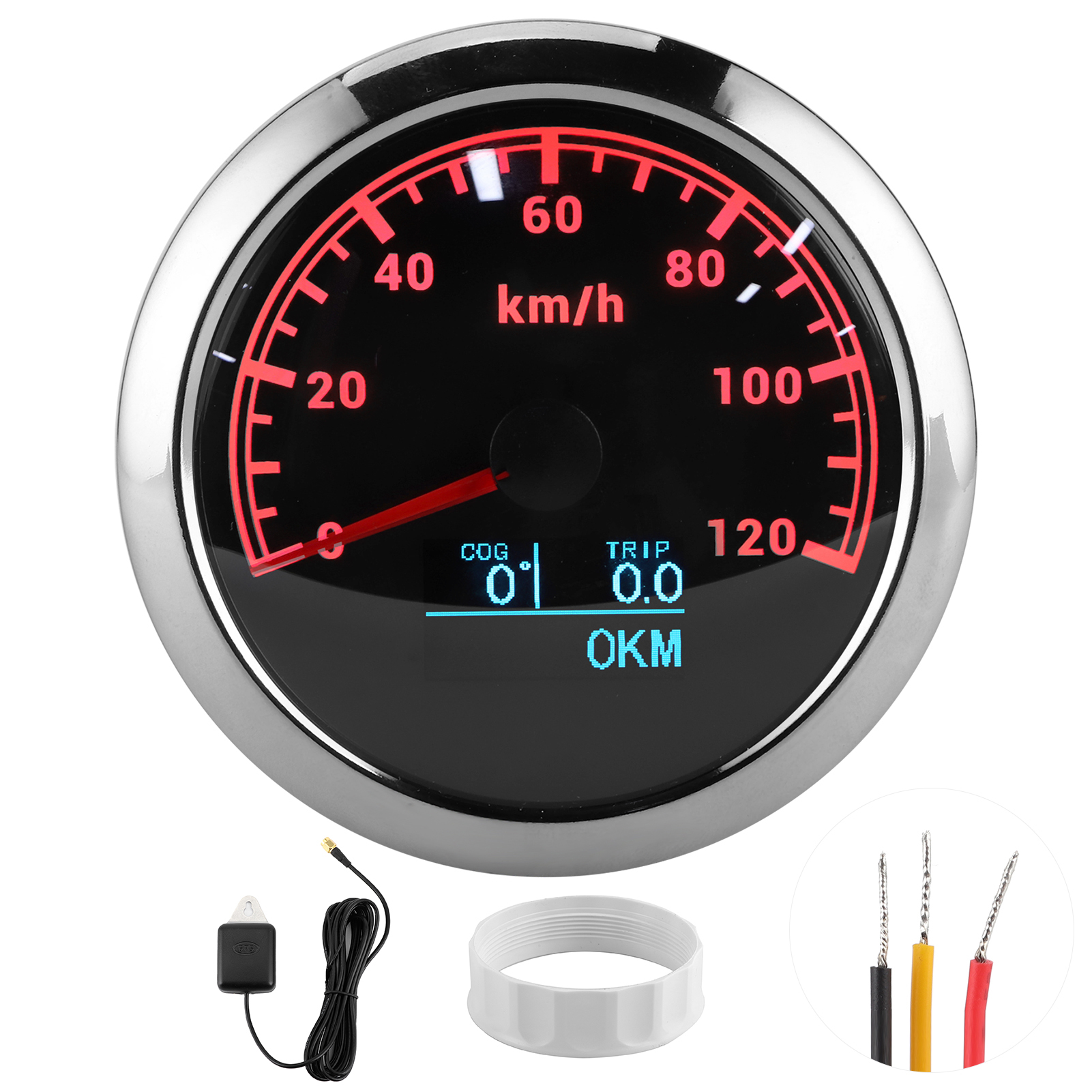 Multifunktions-gps-tachometer 85 Mm, Richtungsanzeige, Kilometerzähler Bis 120 Km/h Für Motorrad, Boot, Auto