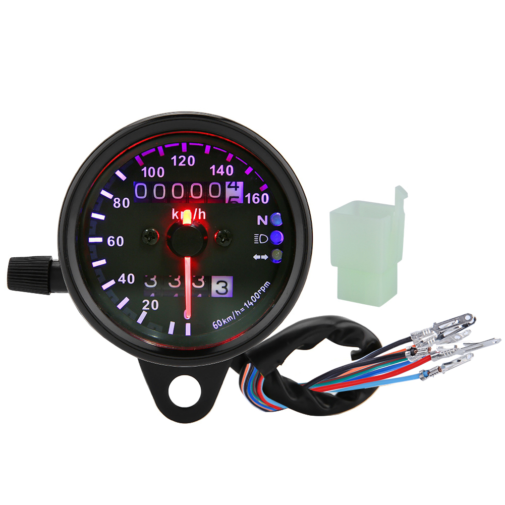 Doppelter Led-tachometer/kilometerzähler Für Motorräder, Hintergrundbeleuchtet, 12 V Gleichstrom, Universelles Instrument Mit Kilometeranzeige
