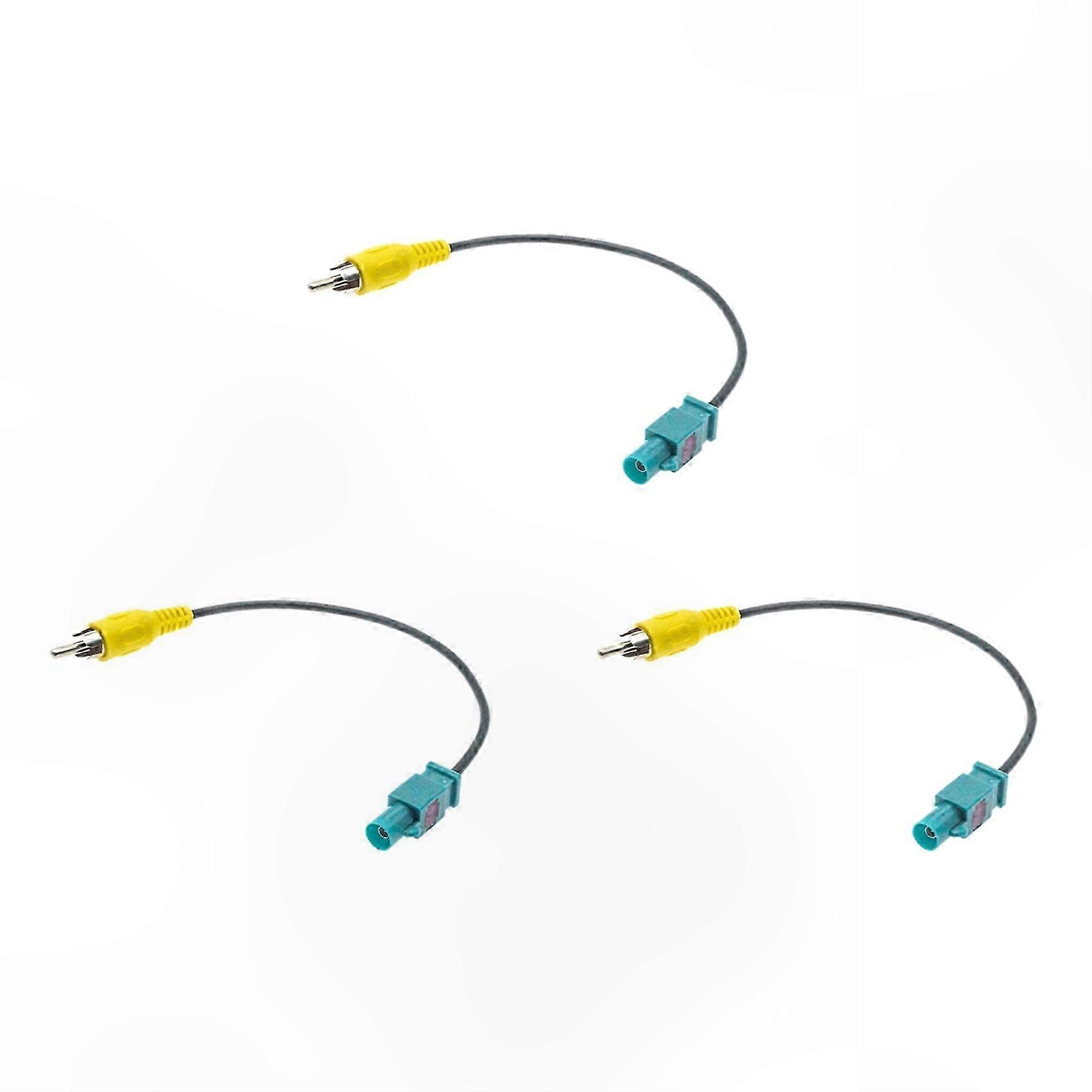 3x Rückfahrkamera-adapterkabel, Fakra-auf-cinch-stecker, Kfz-umrüstkabel, Rückfahrkamerakabel Für Fahrzeuge