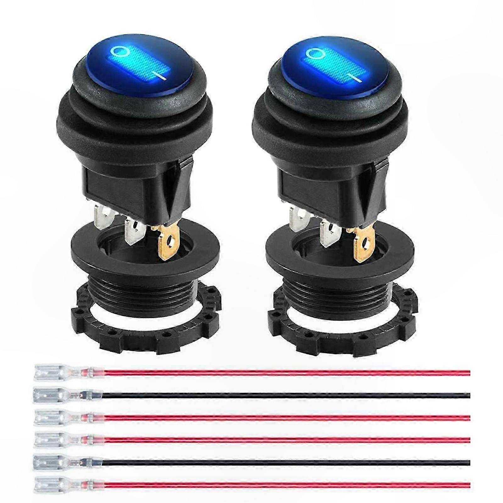 Wasserdichter 12-v-rundkippschalter Mit Led-anzeige, Beleuchteter Armaturenbrettknopf, Wasserdichter Marineschalter, 1 Stück