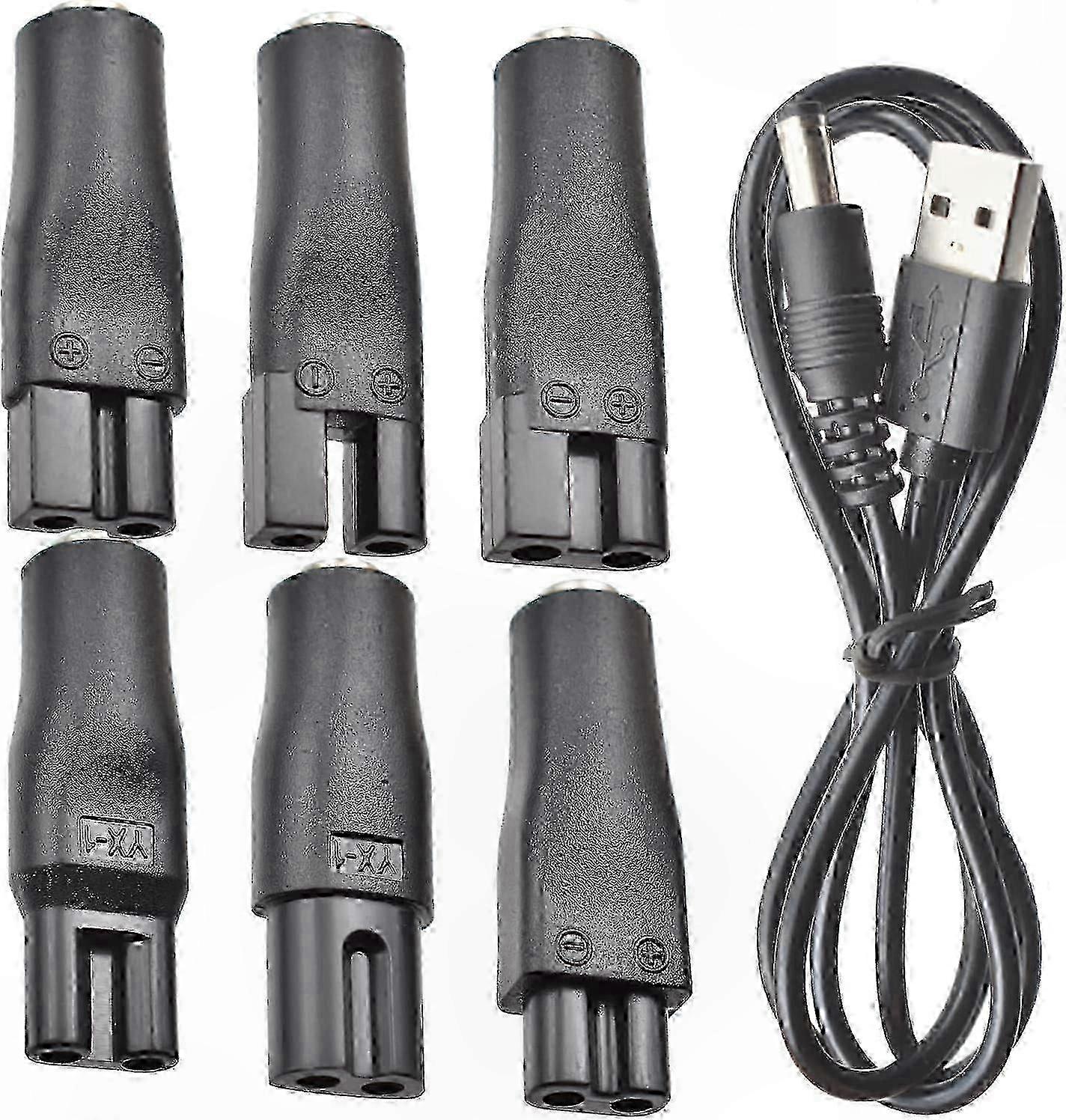 7er-pack 5v-usb-kabel Zum Laden Von Haarschneidemaschinen, Barttrimmern, Rasierern, Kosmetikgeräten Und Schreibtischlampen – Universal-netzadapter