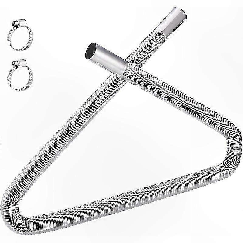 120 Cm Edelstahl-auspuffrohr, Set Mit 2 Schellen, 25 Mm, Kompatibel Mit Dieselheizungen, Für Generatoren Und Standheizungen