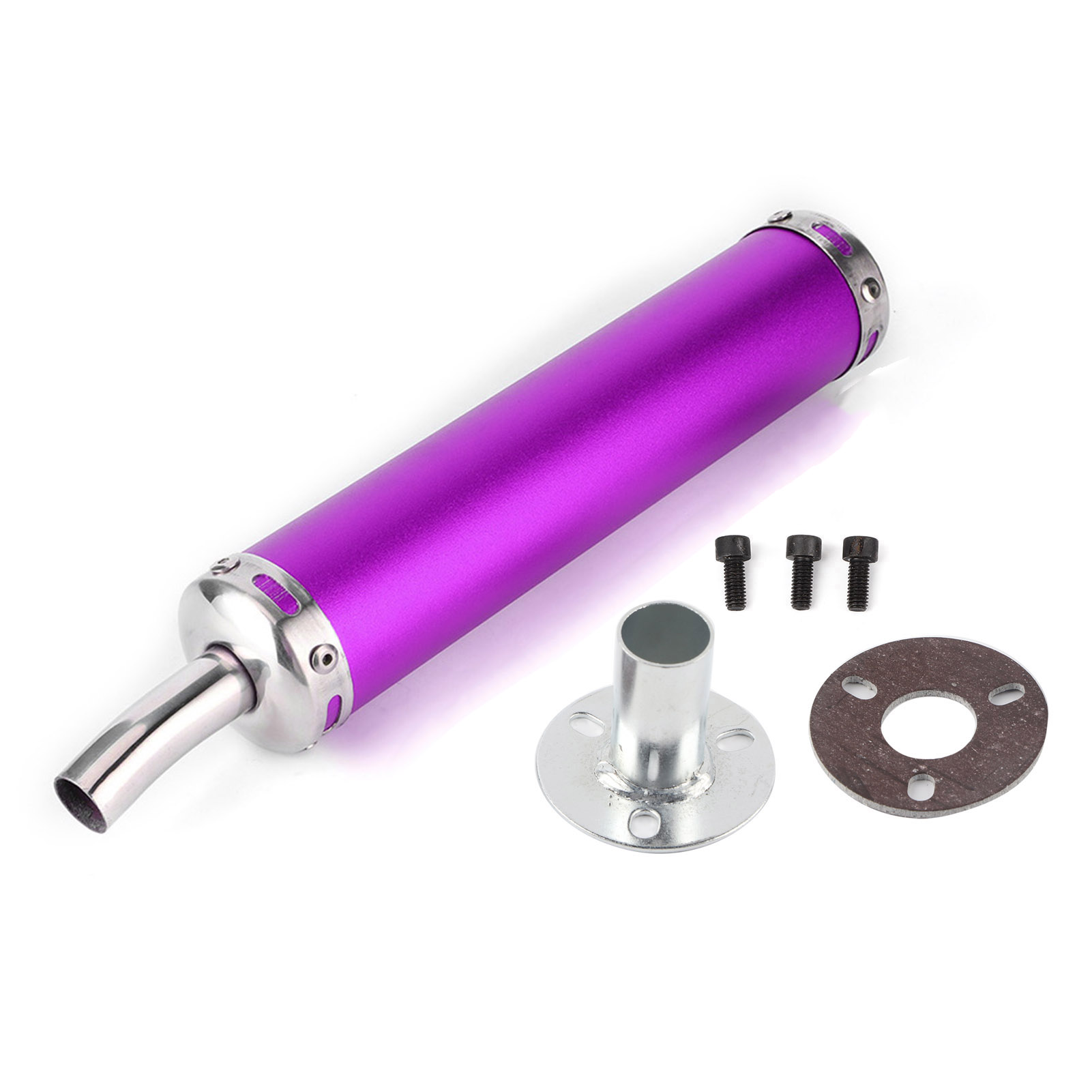 20 Mm / 0,8 Zoll Violetter Edelstahl-auspuffschalldämpfer, Modifiziertes Teil Für 2-takt-motorräder.