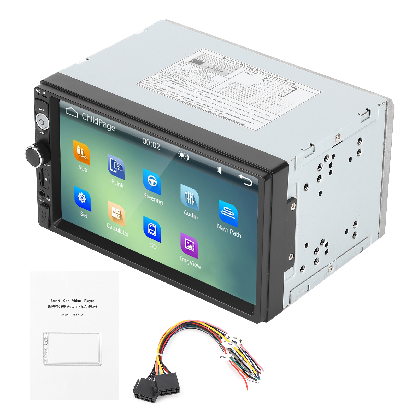 7-zoll-autoradio Mit Mp5-player, Bluetooth, Multimedia-stereoanlage Und Unterstützt Am/fm/rds/aux-eingang/usb/micro-speicherkarten