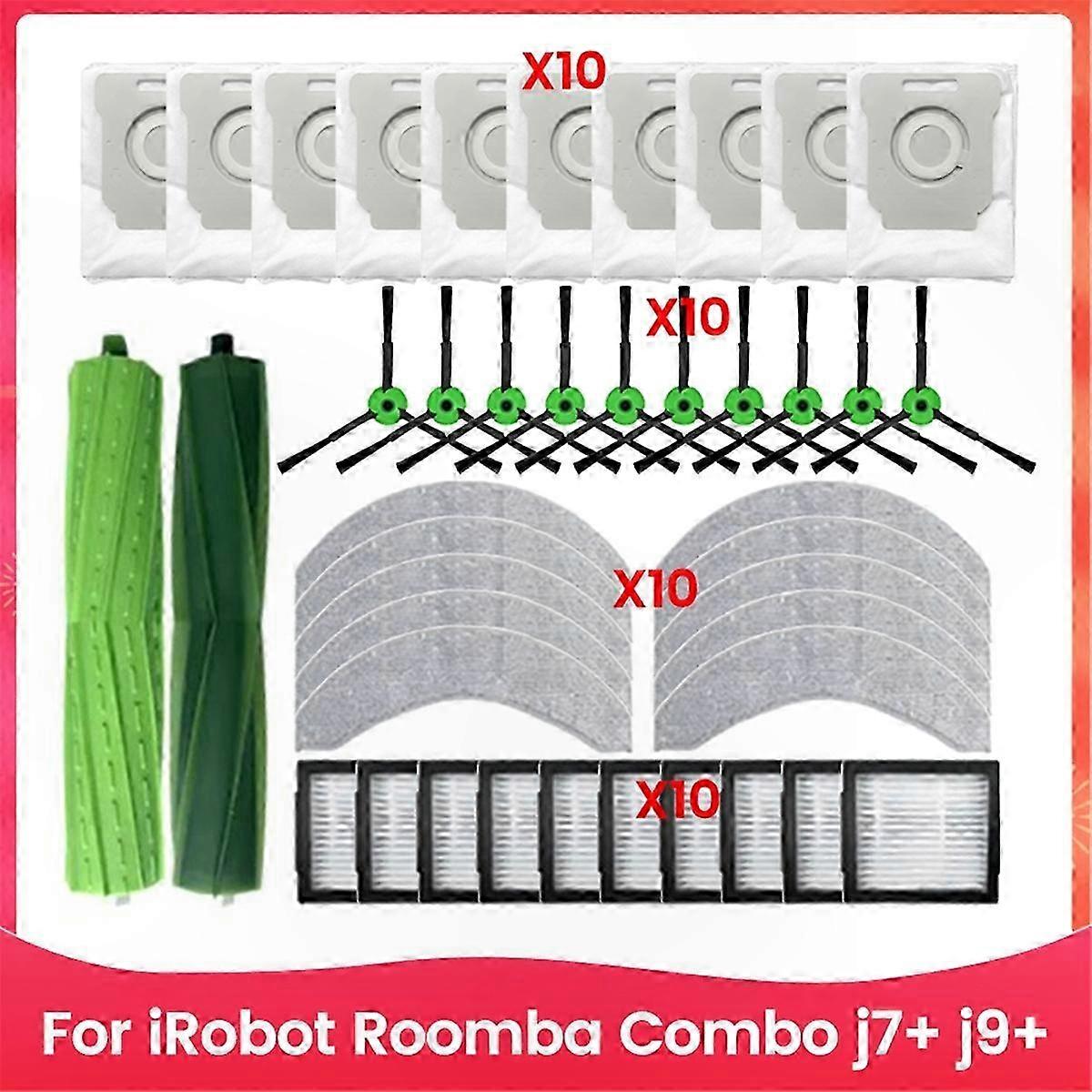 Ersatzset Für Combo J7+ J9+ Staubsauger: Hauptbürste, Seitenbürsten, Filter, Wischmopps Und Reinigungstuch - Zubehör, Das Mit Verschiedenen Modellen Kompatibel Ist, Komplettset Für Optimale Wartung Un