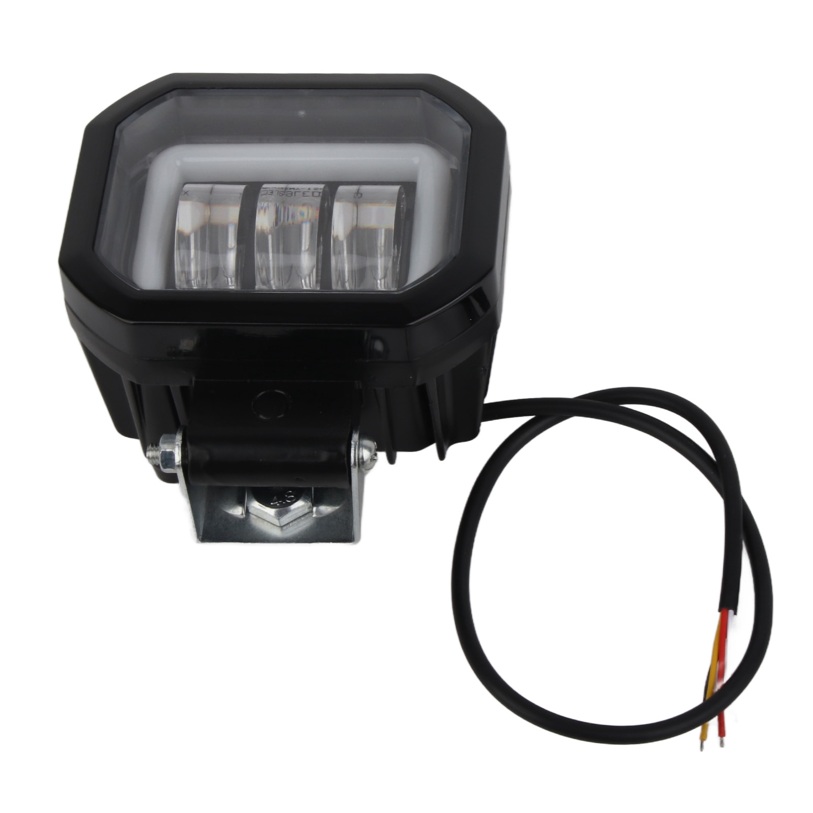 3,5 Zoll 6000k 30w Wasserdichter Quadratischer Led-scheinwerfer Mit Angel Eye Für Auto, Quad, Boot, Offroad (bernsteinfarbenes Licht)