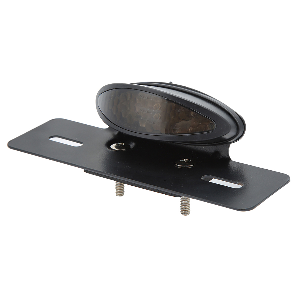 Universelle 12v Led-rückleuchte Für Motorräder, Modifizierte Bremsleuchte Mit Schwarzer Halterung, Getönter Linse Und Rotem Licht.