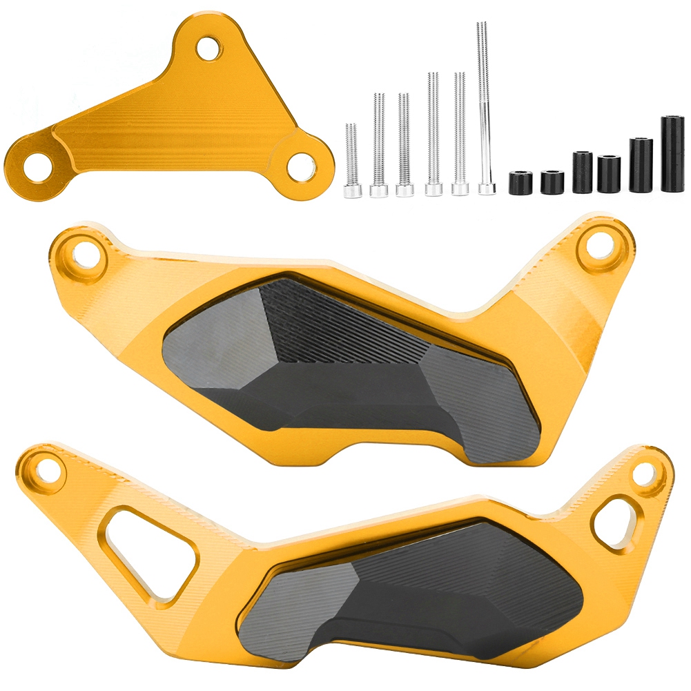 3 Vergoldete Motoreckenschützer, Verschiebbare Sturzpads, Kompatibel Mit Kawasaki Ninja 400 2017-2018, 3-teiliges Set
