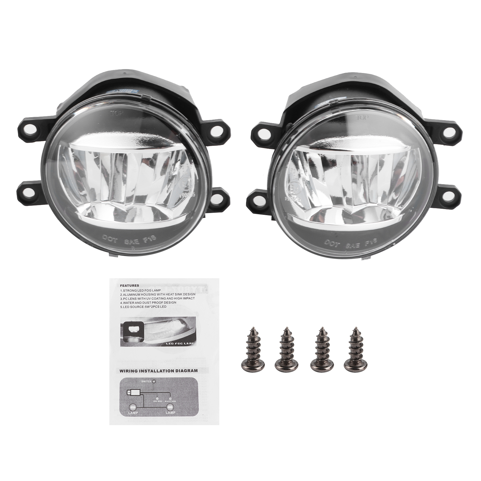 Paar Led-nebelscheinwerfer, Klare Linse, Ip68 Wasserdicht, Universell Für Fernlicht Geeignet