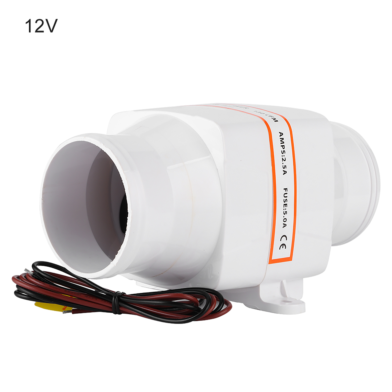3" 12v Marine-bilgenlüfter, Geräuscharm, Leistungsstarker Luftentlüftungslüfter Für Boote, Yachten Und Wohnmobile, Inline-luftentlüftung