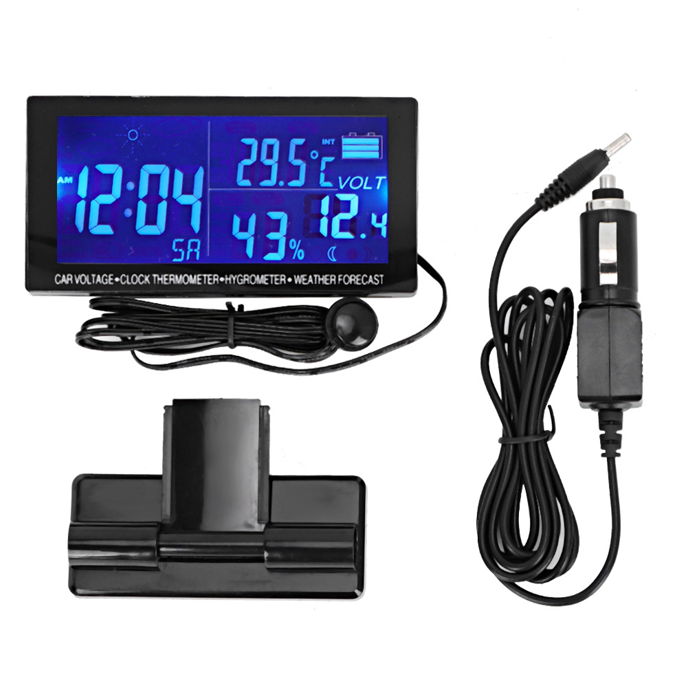 Digitale Autouhr, Thermometer, Hygrometer, Voltmeter, Fahrzeug Mit Wettervorhersage
