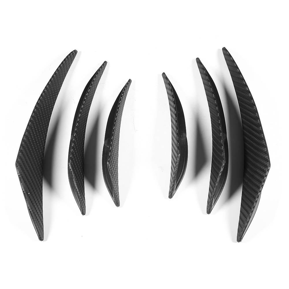 6-teiliges Set Carbon-strukturierter Entenschnabel-spoilerlippen-splitter-diffusor-stoßstangen-finnen-schürze Auto