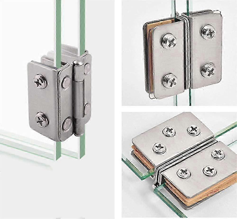 Paar Edelstahl-glastürscharniere, 270° Öffnungswinkel, Für 8-10 Mm Dickes Glas, Set Mit 2 Stück.