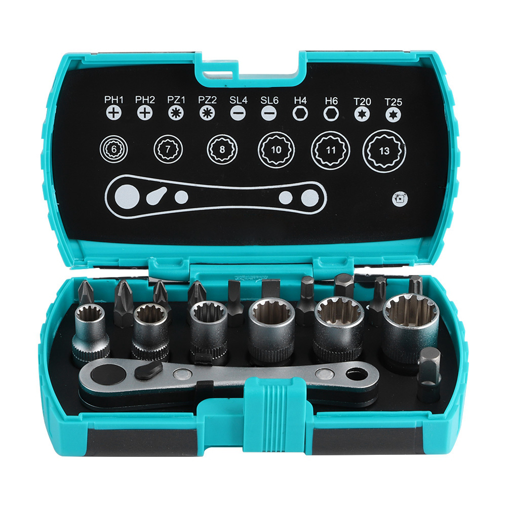 18-in-1 Mini-ratschenschlüssel, 1/4-zoll-schraubendreher, Multifunktions-bit-set Für Die Autoreparatur