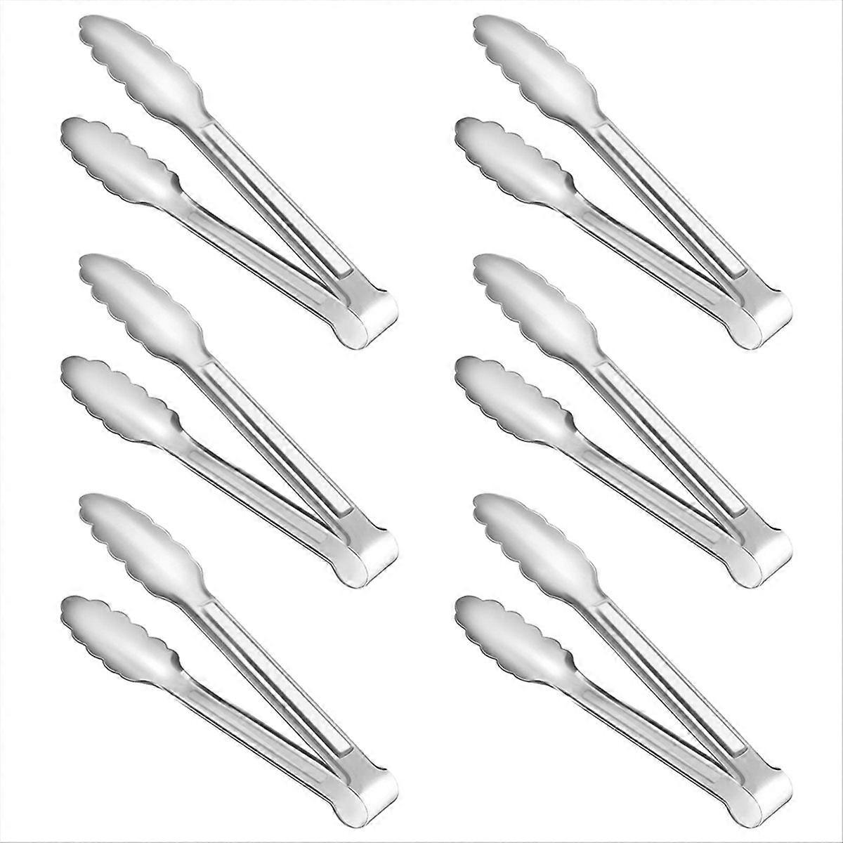 6 Servierzangen Aus Edelstahl (304), 6er-set, 18 Cm, Ideal Für Buffet Und Küche