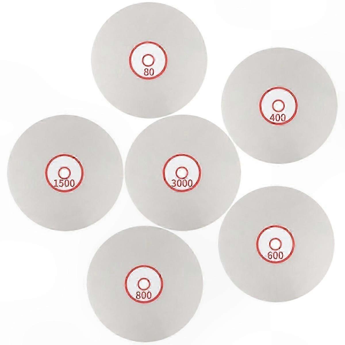 Set Mit 6 Diamantpolierscheiben, 6-zoll-flachschleifscheiben Mit Körnungen Von 80/400/600/800/1500/3000 Zum Schleifen Und Polieren