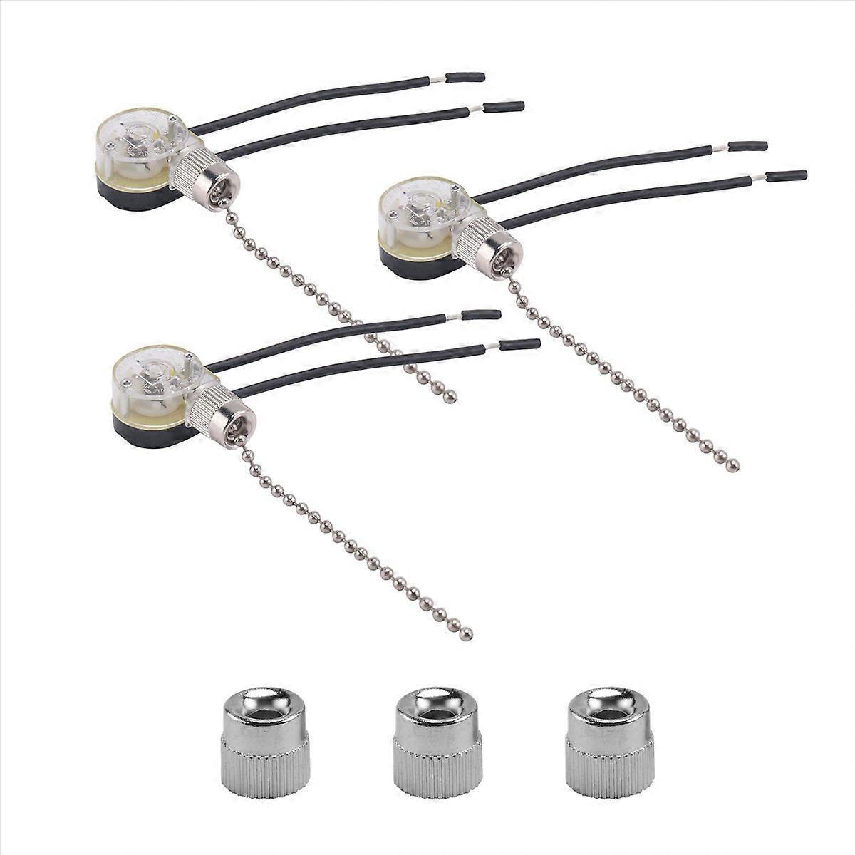 Ze-109 Deckenventilatorschalter, 3er-pack, Nickel-finish, Licht- Und Geschwindigkeitsregelung, Moderner Wandschalter Für Den Heimgebrauch