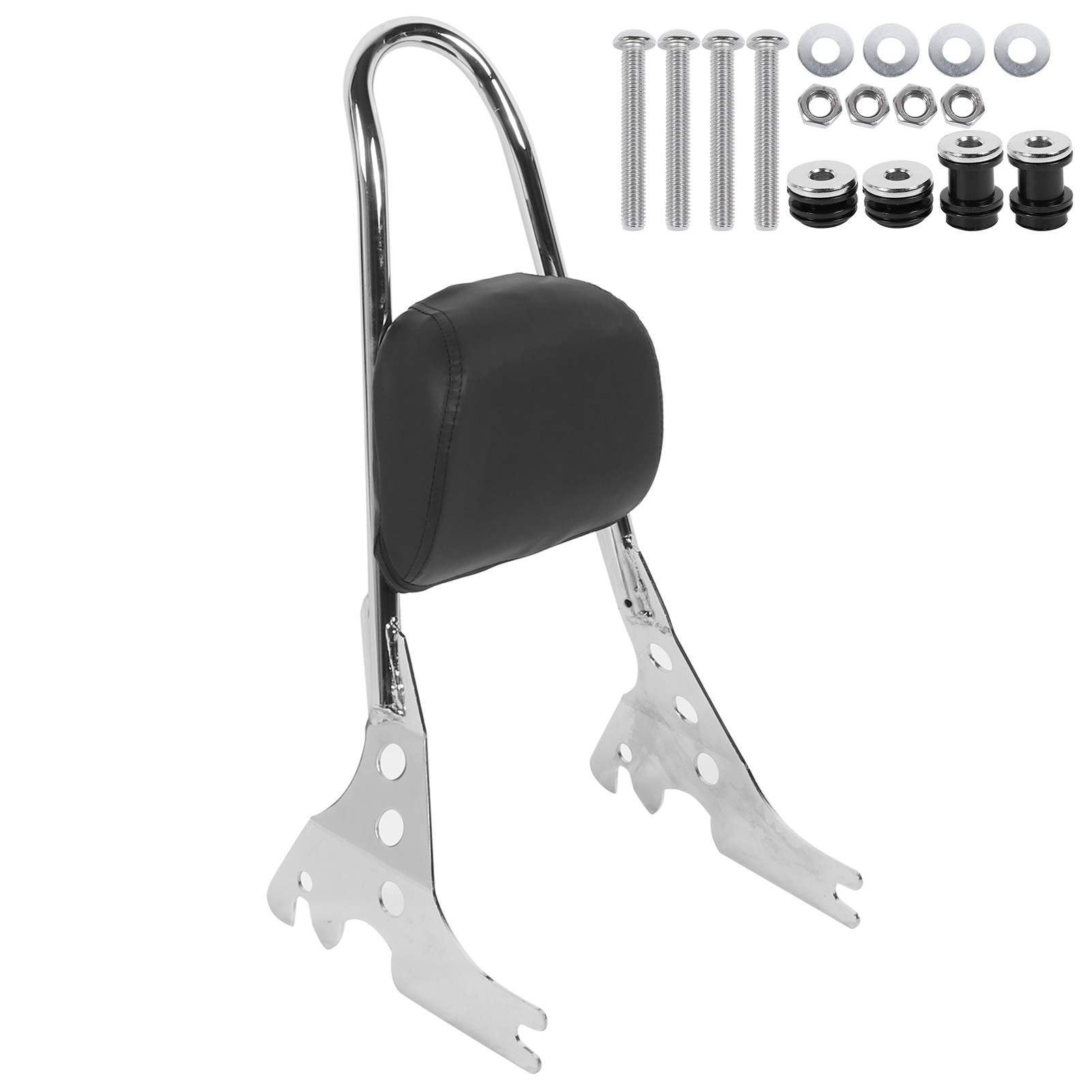 Abnehmbares Rückenlehnenpolster Für Motorräder – Verchromtes Rückenlehnen-set, Kompatibel Mit Xl883c, Xl883r, Xl1200r, Xl1200c Und Xlh883 (2004–2019)
