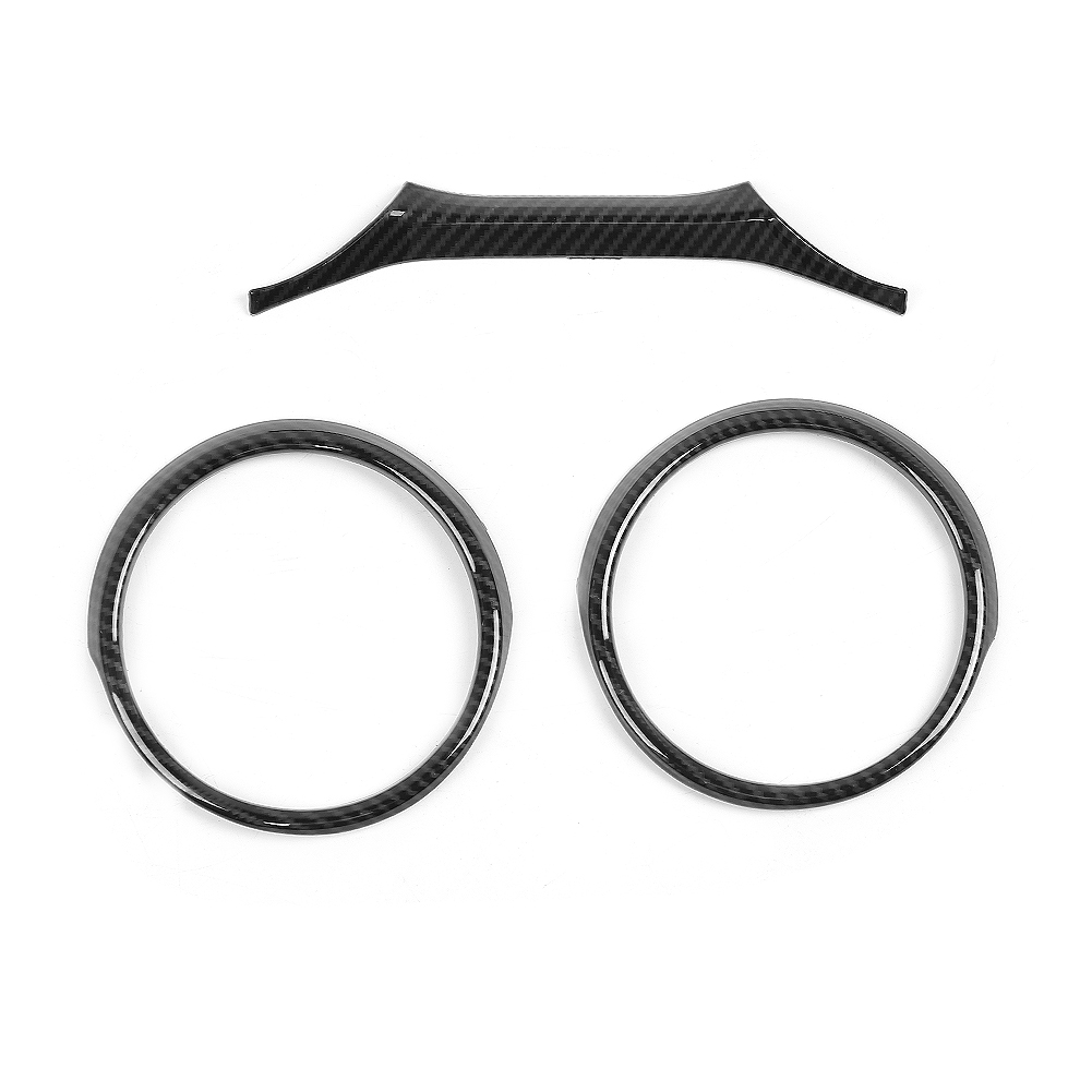 3-teiliges Set Zierringe Im Carbonfaser-look Für Das Armaturenbrett, Passend Für Jeep Wrangler Jl Ab 2018