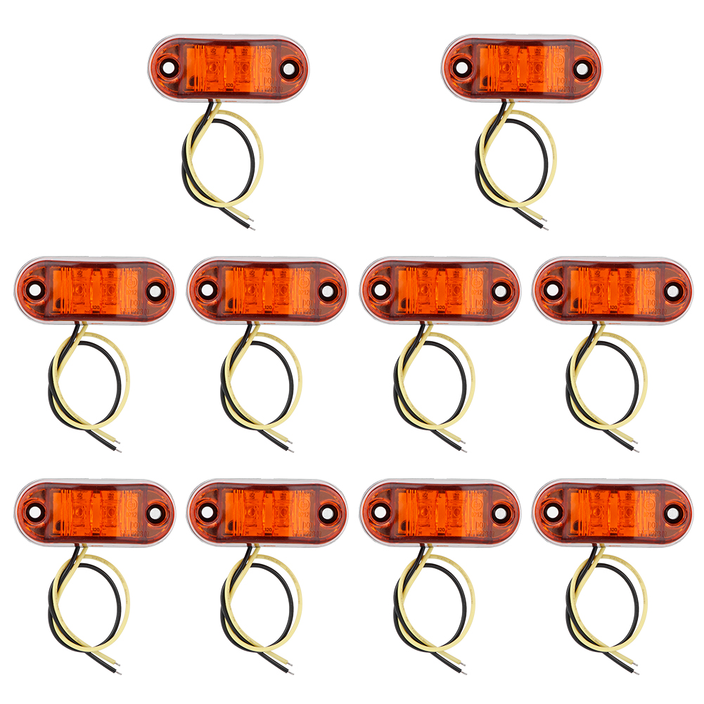 10 Stück 2-led-seitenmarkierungsleuchten Für Lkw, Anhänger Und Pkw, 10–30 V, Gelb