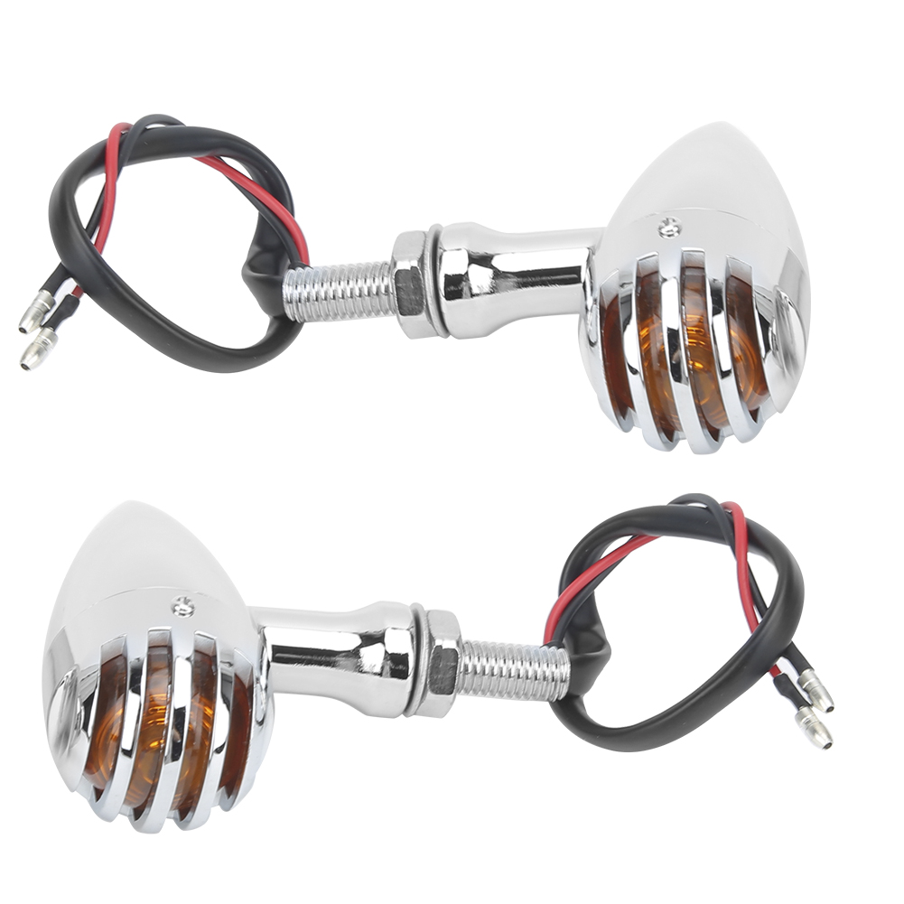 2 Retro-led-motorradblinker Mit Gitter, Passend Für Yamaha