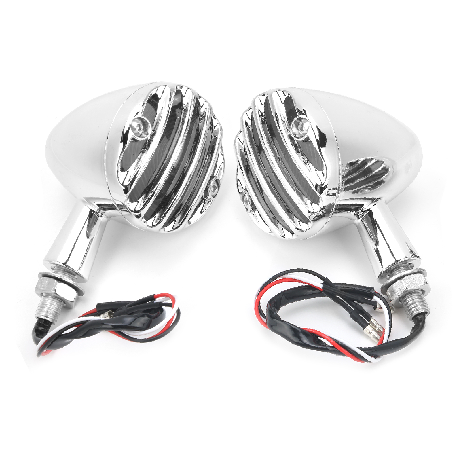2x Wasserdichte, Hellgelbe Led-blinker Für Retro-honda-motorräder, Silberne Richtungsanzeigen