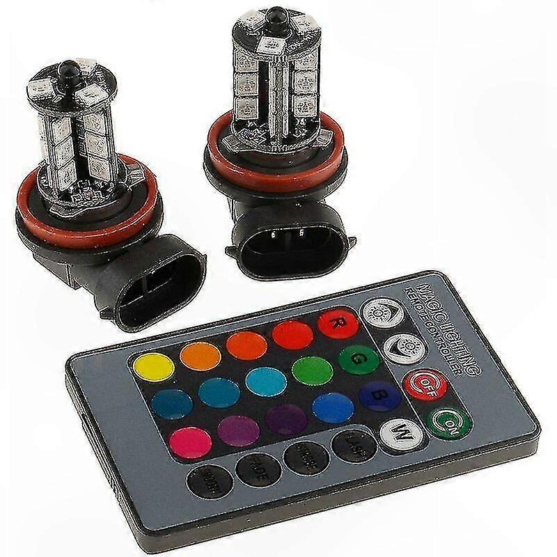 2er-pack Rgb-led-nebelscheinwerferlampen H11/h8 Mit Fernbedienung, Ersatz-fahrscheinwerfer