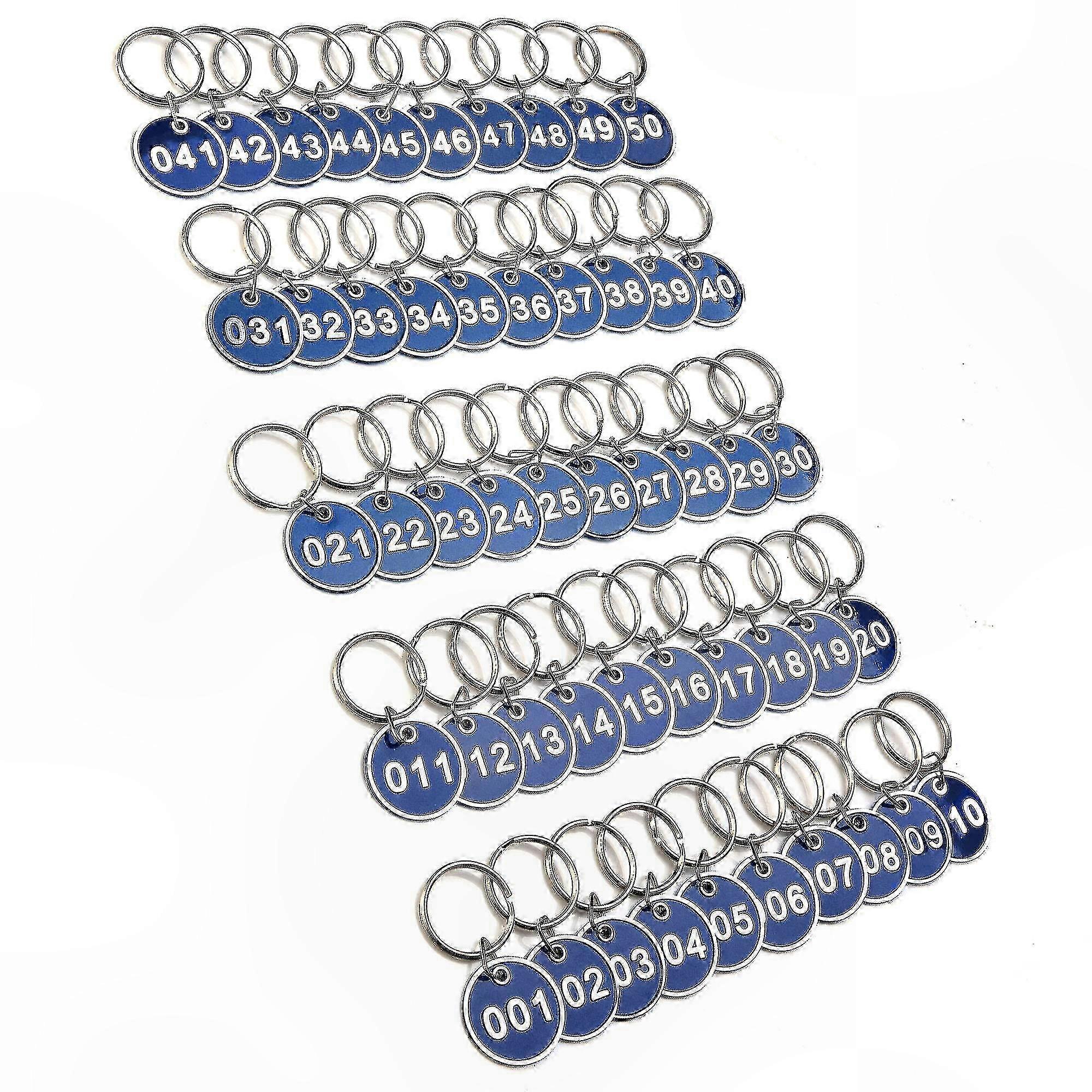 Set Mit 100 Gravierten Schlüsselanhängern Aus Aluminium, Nummeriert Von 1 Bis 100, Robuste Schlüsselanhänger Für Spinde Im Sportbereich, Inklusive Ringen