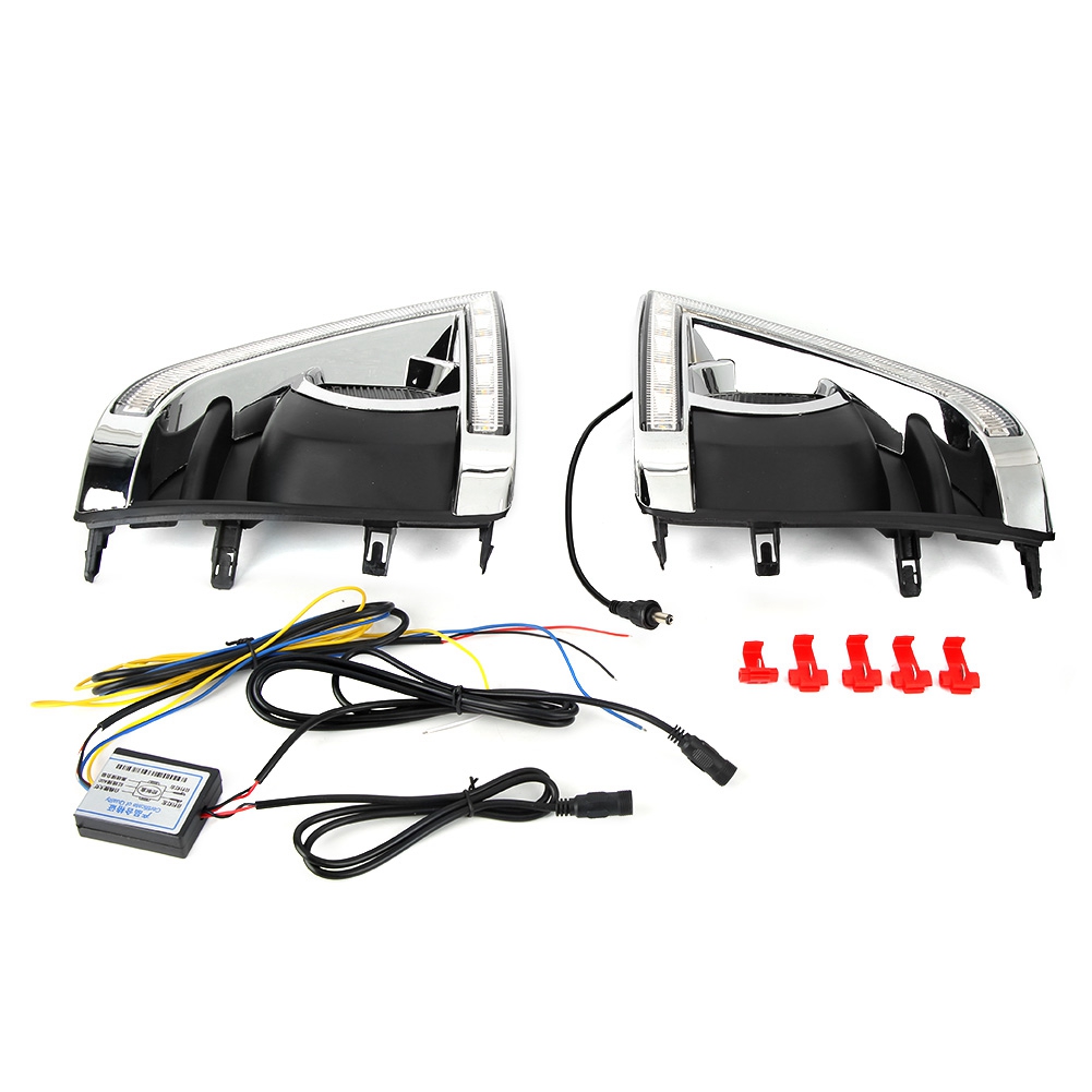 1 Paar 12v Led-tagfahrlichter, 6000-6700k, Wasserdicht, Zweifarbig, Blinker Für Toyota Yaris Vios 2013-2015
