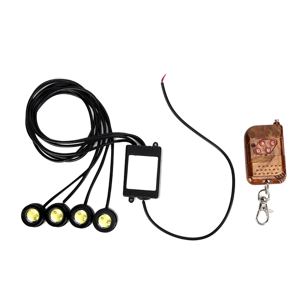 12v 6w 4-in-1 Led-blitzlicht Eagle Eye Tagfahrlicht Mit Kabelloser Fernbedienung Und 16 Blitzmodi