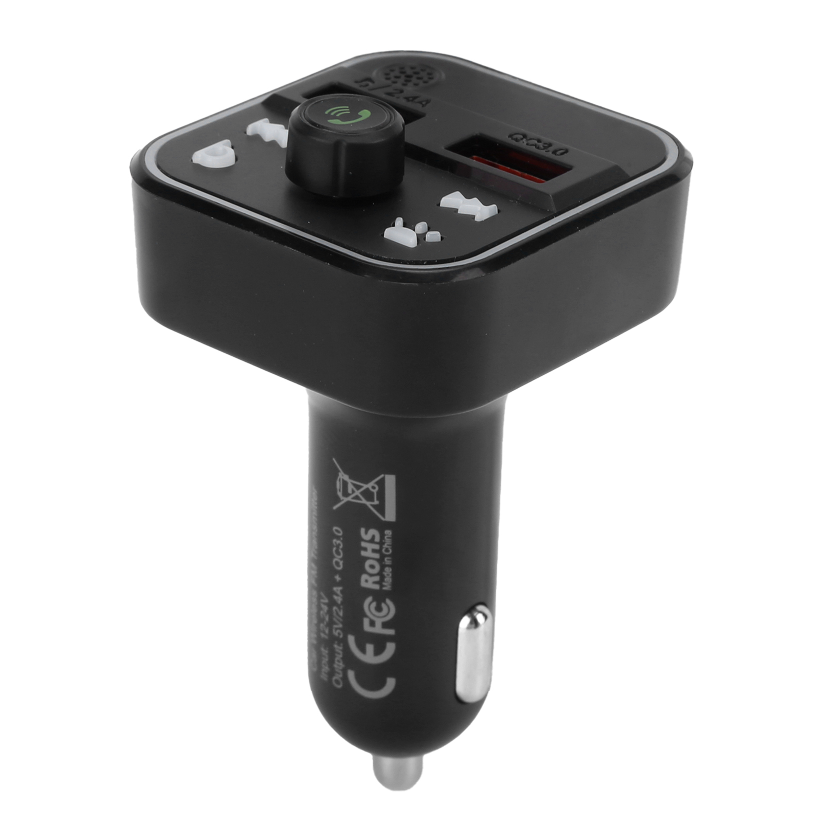 12–24 V Bluetooth-fm-transmitter Fürs Auto, Mp3-player Mit Qc3.0-schnellladefunktion, Rgb-led-hintergrundbeleuchtung Und Sprachsteuerung Für Google Assistant