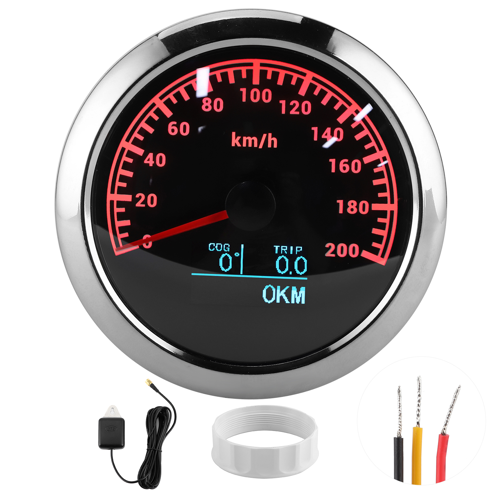 85-mm-gps-tachometer, Kilometerzähler, Winkelanzeige, Richtungsanzeige, Multifunktionsinstrument Für Motorrad, Boot, Auto, 200 Km/h