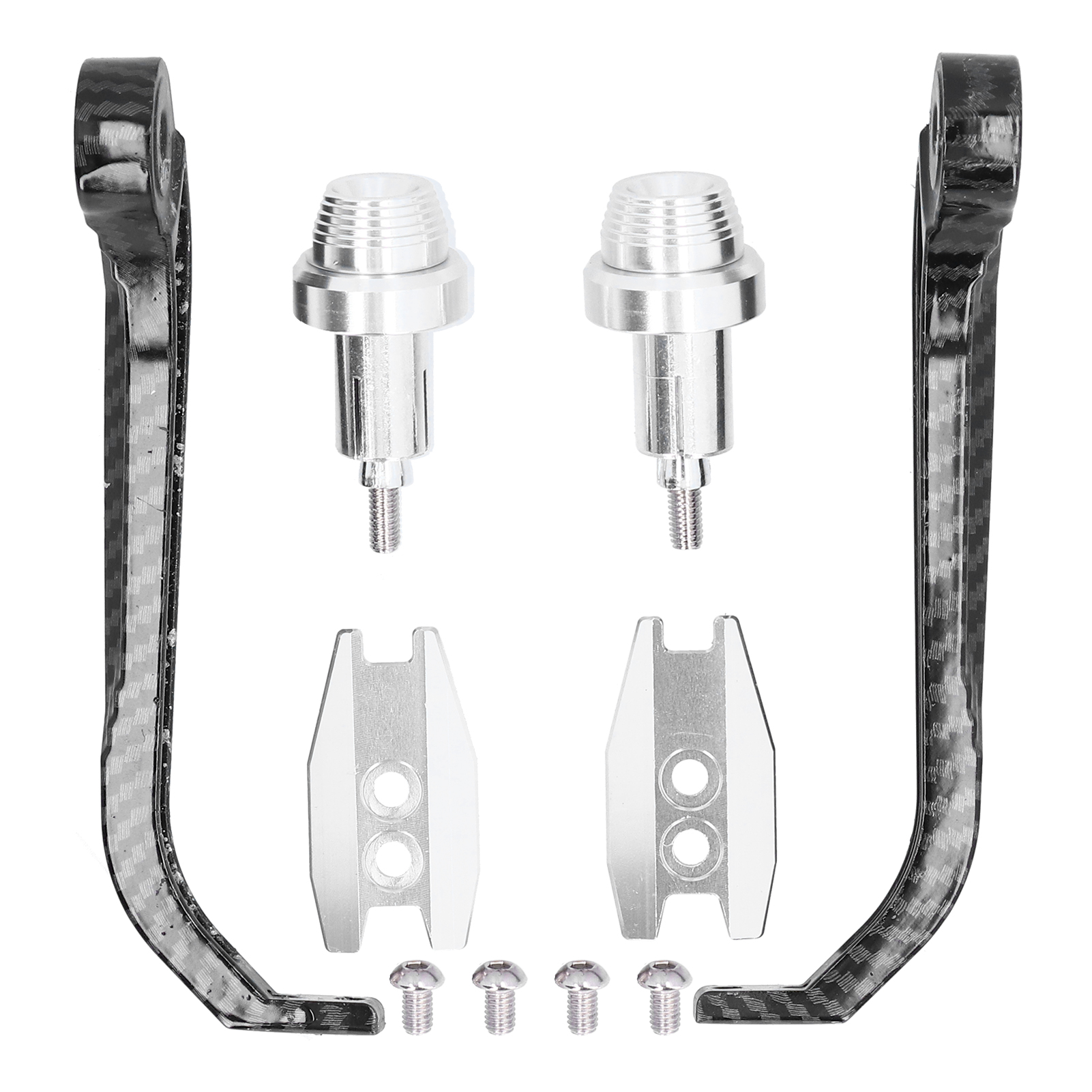 Motorrad-lenkerschutz Aus Carbonfaser-aluminiumlegierung, Universell, 22 Mm (0,87 Zoll), Silberfarben
