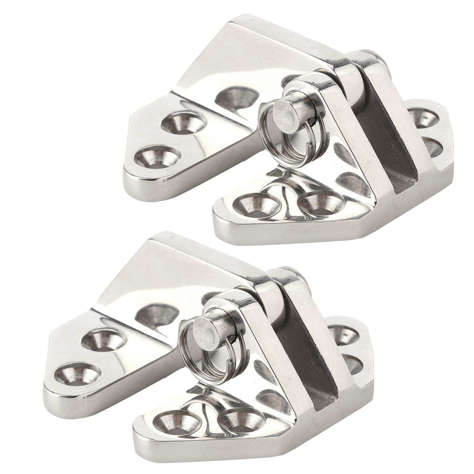 2 Lukenscharniere Aus Hochglanzpoliertem Edelstahl 316, Herausnehmbarer Stift, Bootsbeschläge