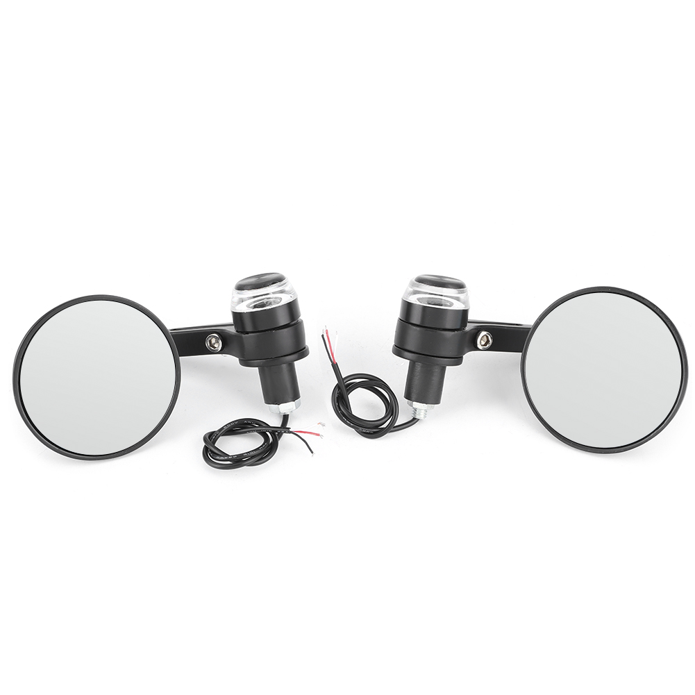 2 Runde 22 Mm 7/8 Zoll Universal-motorradlenkerspiegel Mit Led-blinkern