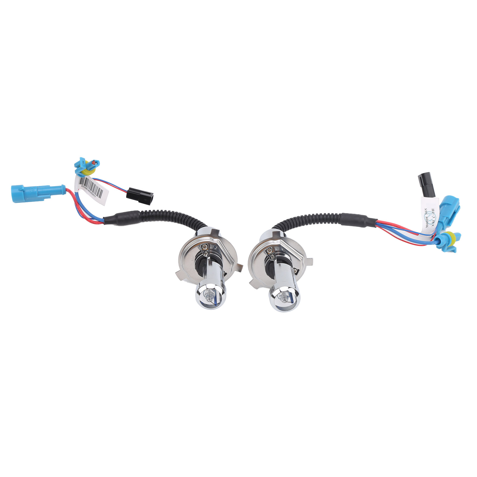2x H4 35w 8000k 4000lm Hellblaue Scheinwerferlampen, Doppelstrahl, Metallgehäuse
