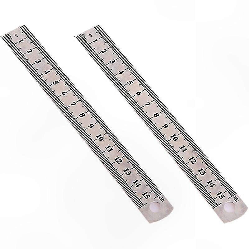 Lineal Aus Edelstahl, 2er-set, Je 15 Cm, Robuste Messwerkzeuge Für Technisches Zeichnen Und Heimwerkerarbeiten.